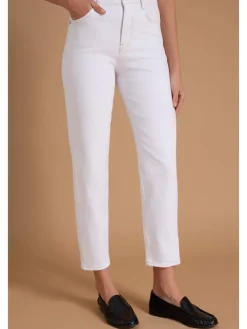 Dżinsy - Mom fit - w kolorze białym