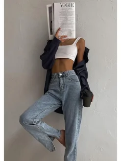 Dżinsy - Slim fit - w kolorze błękitnym