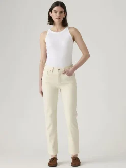 Dżinsy - Slim fit - w kolorze kremowym
