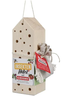 Domek w kolorze beżowym dla insektów - 6,8 x 20 x 6,8 cm