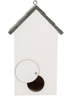 Domek w kolorze biało-błękitnym dla ptaków - 15 x 22 x 10 cm