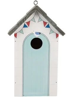 Domek w kolorze biało-błękitnym dla ptaków - 15 x 22 x 10 cm