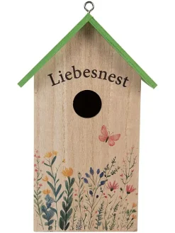 Domek w kolorze jasnobrązowo-zielonym dla ptaków - 14 x 23 x 10 cm