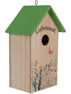 Domek w kolorze jasnobrązowo-zielonym dla ptaków - 14 x 23 x 10 cm