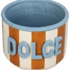 Doniczka "Dolce" w kolorze błękitno-pomarańczowym - wys. 11,5 x Ø 14,2 cm