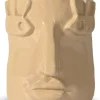 Doniczka "Facy" w kolorze beżowym - wys. 15 x Ø 12 cm