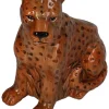 Doniczka "Leopard" w kolorze jasnobrązowym - 16 x 18,5 x 11,2 cm