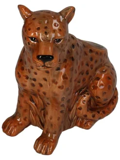 Doniczka "Leopard" w kolorze jasnobrązowym - 16 x 18,5 x 11,2 cm
