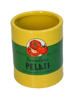 Doniczka "Pomodori" w kolorze żółto-zielonym - wys. 13 x Ø 11 cm