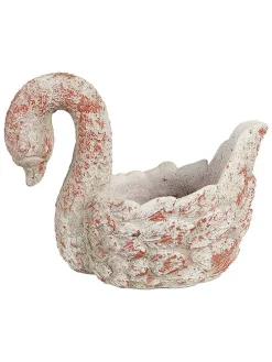 Doniczka w kolorze jasnoszaro-czerwonym - 19 x 15 x 11 cm