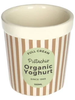 Doniczka "Yoghurt" w kolorze beżowo-kremowym - wys. 10,4 x Ø 9,7 cm