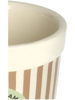 Doniczka "Yoghurt" w kolorze beżowo-kremowym - wys. 10,4 x Ø 9,7 cm