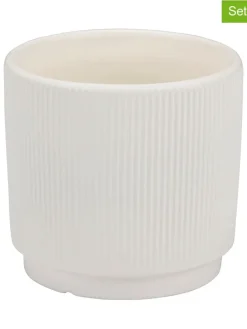 Doniczki (2 szt.) w kolorze kremowym - wys. 11 x Ø 12 cm