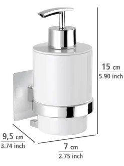 Dozownik mydła "Turbo-Loc Quadro" w kolorze białym - 7 x 15 x 9,5 cm