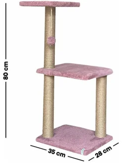 Drapak w kolorze jasnoróżowym dla kota - 28 x 80 x 35 cm