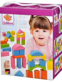 Drewniane klocki (75 szt.) - 12 m+