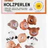 Drewniane koraliki (10 szt.) "Cute Animals" - 5+
