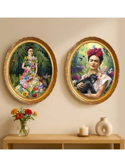 Druck artystyczny "Floral Soul" ze wzorem w ramce - 40 x 50 cm