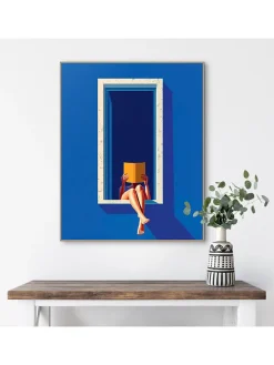 Druk artystyczny "Blue Window" w ramce
