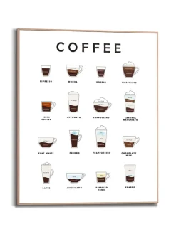 Druk artystyczny "Coffees" w ramce