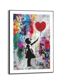 Druk artystyczny "Concrete Balloon Girl" w ramce - 50 x 70 cm