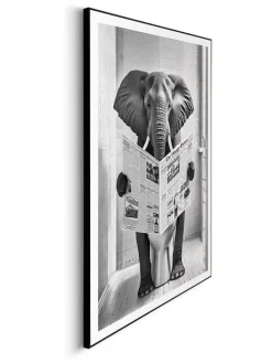 Druk artystyczny "Elephant Toilet" w ramce - 50 x 70 cm