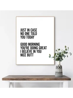 Druk artystyczny "Just In Case" w ramce - 40 x 50 cm