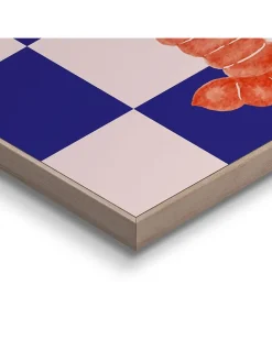 Druk artystyczny "Lobster Blue Pink" w ramce