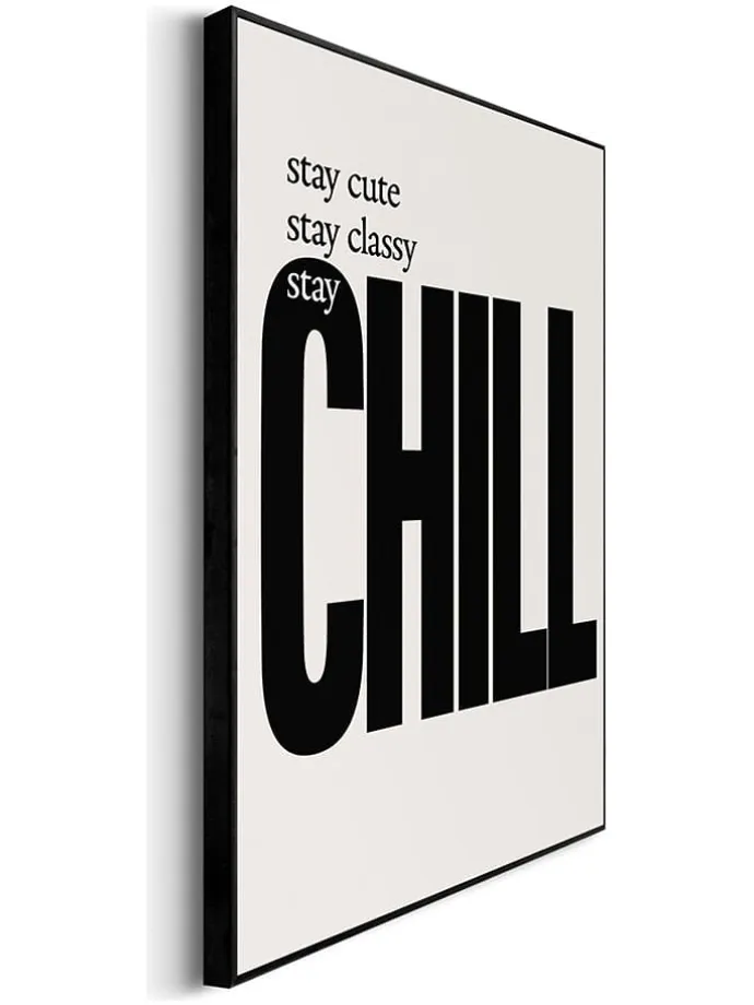 Druki artystyczne (3 szt.) "Chill Chaos Home" w ramce