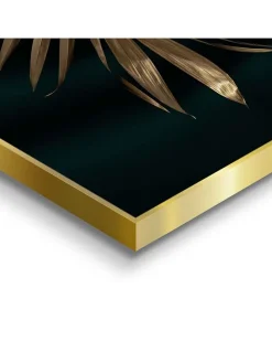 Druki artystyczne (3 szt.) "Golden Leafs" w ramce