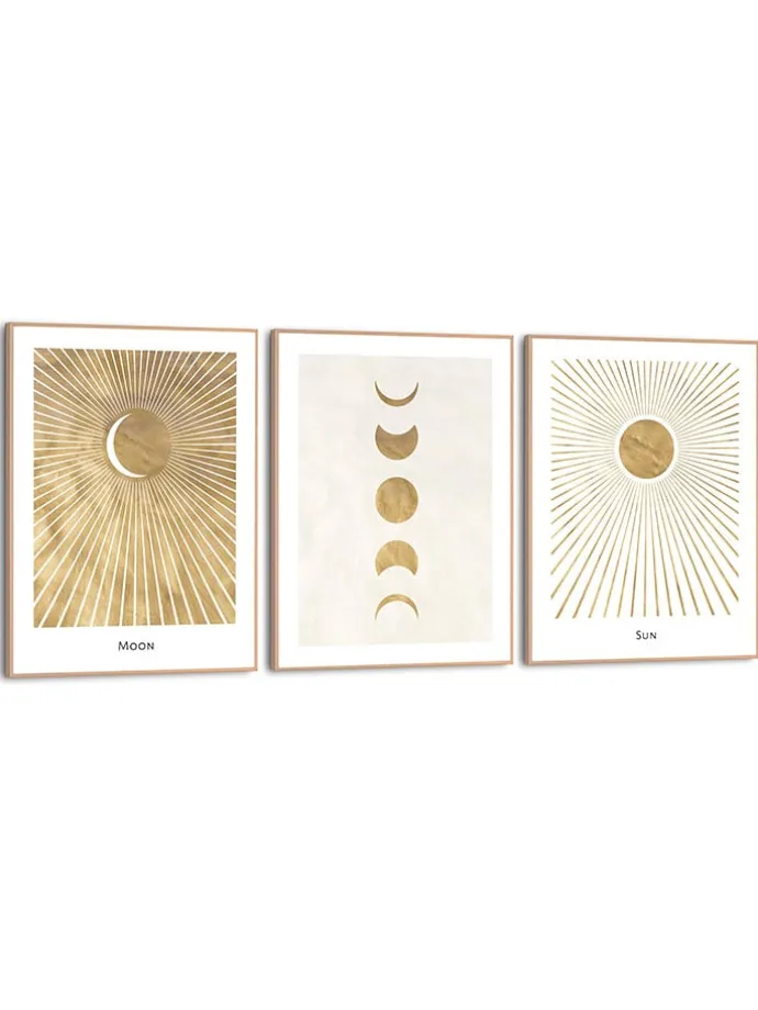Druki artystyczne (3 szt.) "Solar Set" w ramce