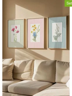 Druki artystyczne (3 szt.) w ramce - 50 x 70 cm