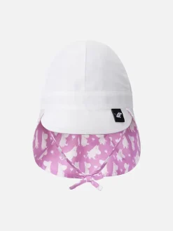 Dwustronna czapka "Moomin" w kolorze fioletowo-białym z osłoną karku