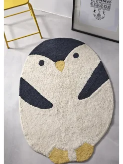 Dywan bawełniany "Penguin" w kolorze kremowo-szarym - 120 x 80 cm