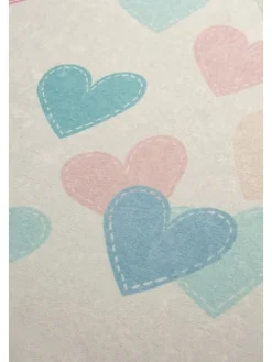 Dywan "Hearts" w kolorze kremowo-jasnoróżowo-niebieskim
