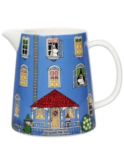Dzbanek "Moominhouse" w kolorze czerwono-niebieskim - 1 l