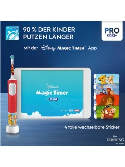 Elektryczna szczoteczka "Vitality Pro 103 The Lion King" w kolorze czerwonym