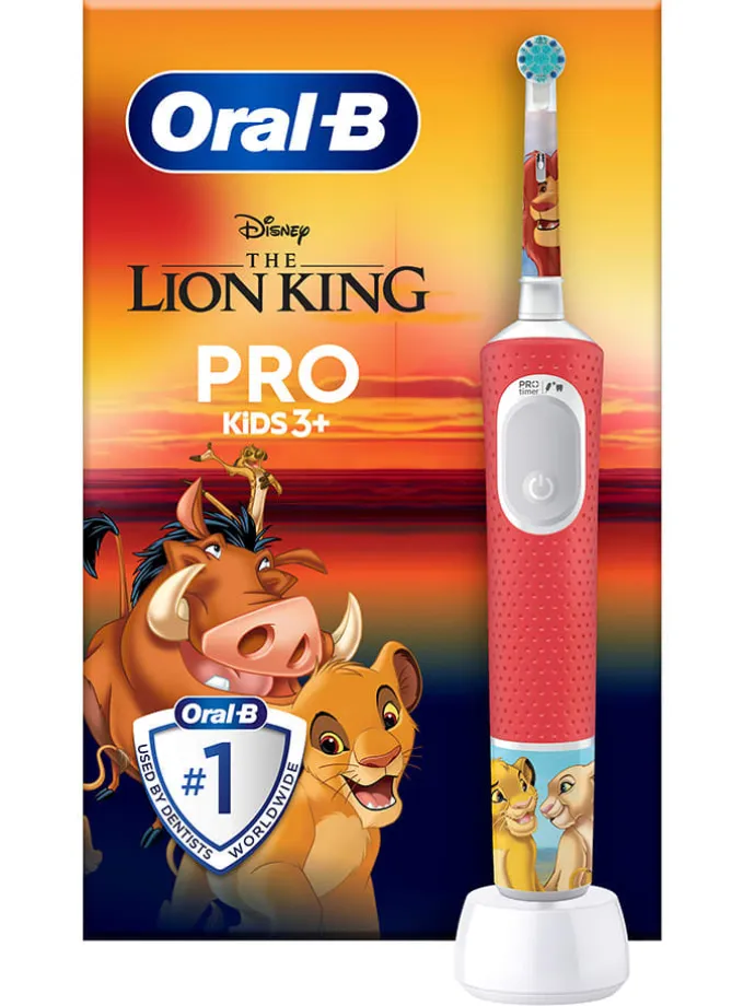 Elektryczna szczoteczka "Vitality Pro 103 The Lion King" w kolorze czerwonym