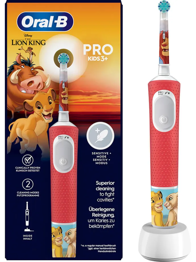 Elektryczna szczoteczka "Vitality Pro 103 The Lion King" w kolorze czerwonym