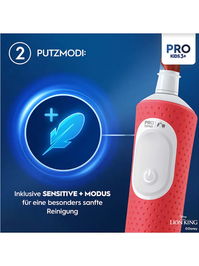 Elektryczna szczoteczka "Vitality Pro 103 The Lion King" w kolorze czerwonym