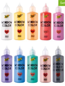 Farby witrażowe (10 szt.) "Basic" - 4+ - po 80 ml
