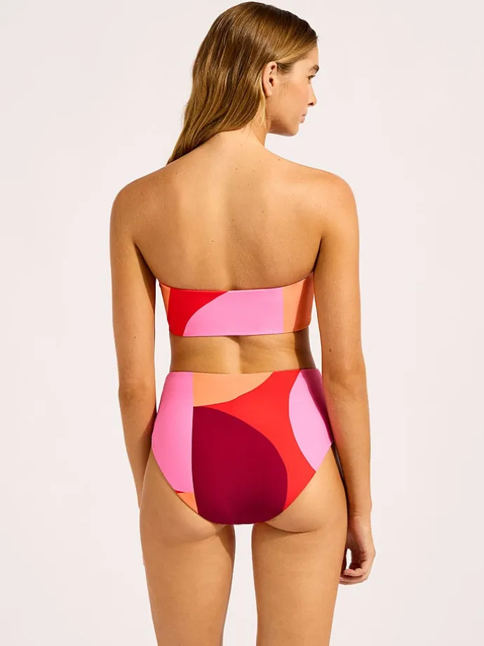 Figi bikini w kolorze czerwono-jasnoróżowym
