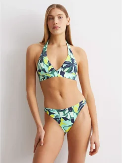 Figi bikini w kolorze granatowo-turkusowo-żółtym