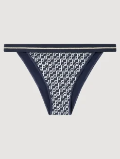 Figi bikini w kolorze granatowo-białym