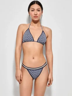 Figi bikini w kolorze granatowo-białym