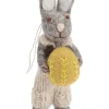 Figurka dekoracyjna "Bunny" w kolorze kremowo-szarym - dł. 14 cm