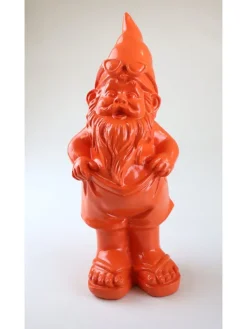 Figurka dekoracyjna "Dwarf" w kolorze pomarańczowym - wys. 28 cm