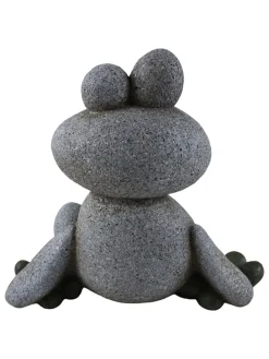 Figurka dekoracyjna "Frog" w kolorze szarym - 22 x 20 x 14,5 cm
