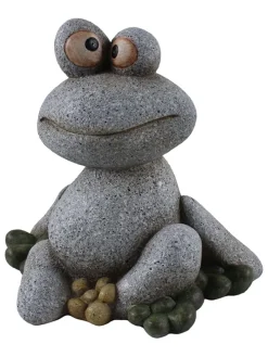 Figurka dekoracyjna "Frog" w kolorze szarym - 22 x 20 x 14,5 cm