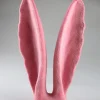 Figurka dekoracyjna "Hare's ears" w kolorze jasnoróżowym - wys. 25 cm